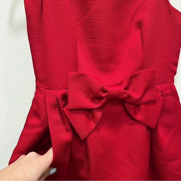 Tahari Red Mini Dress with Bow - Picture 3 of 3